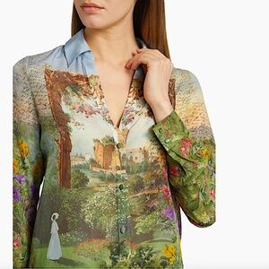 Alice + Olivia  Eloise Printed Silk Blouse